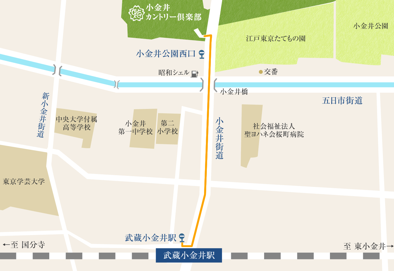 JR中央線 武蔵小金井駅 地図